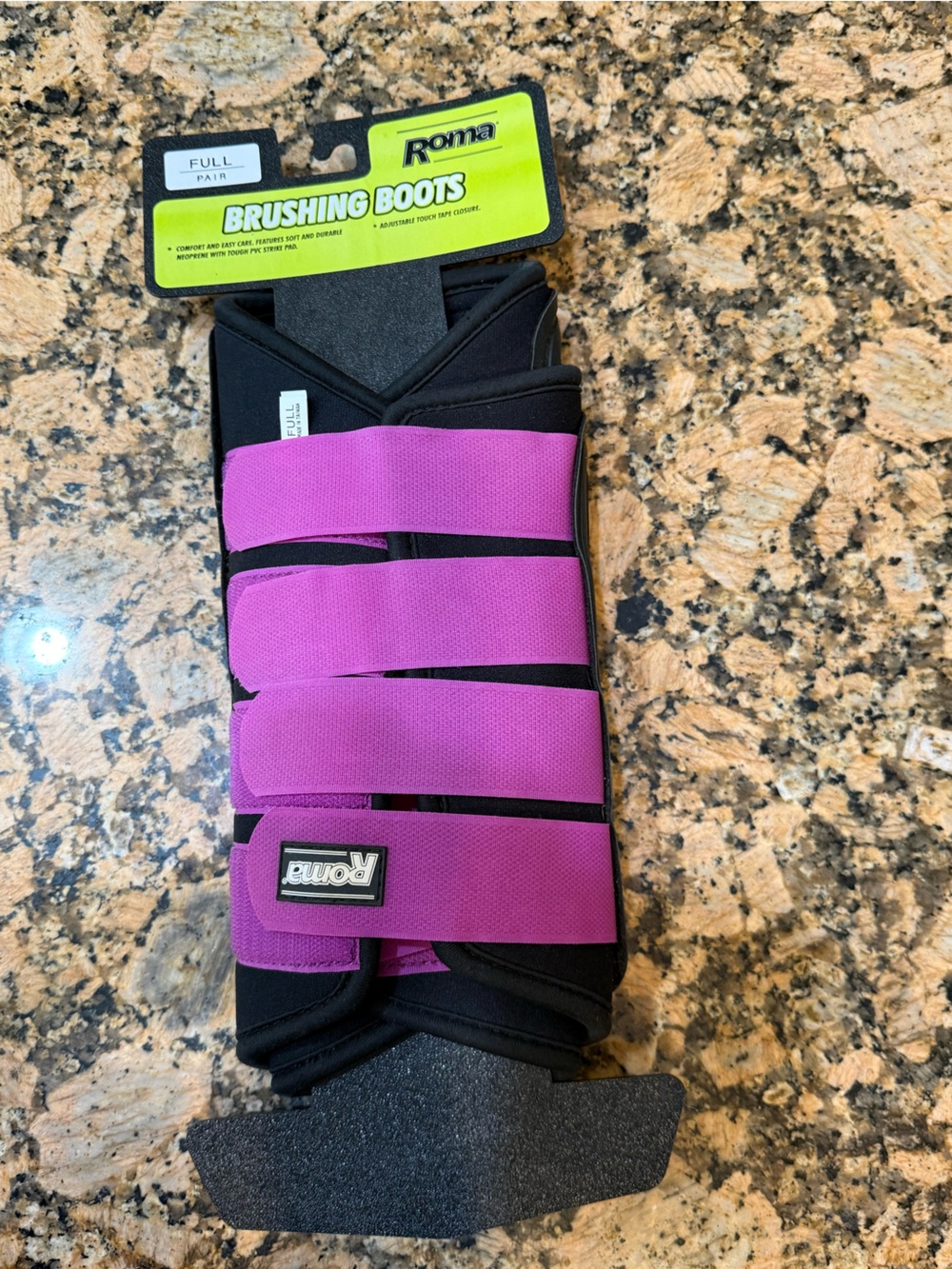 Roma Pink and Black Brushing Boots - Set horse size FULL